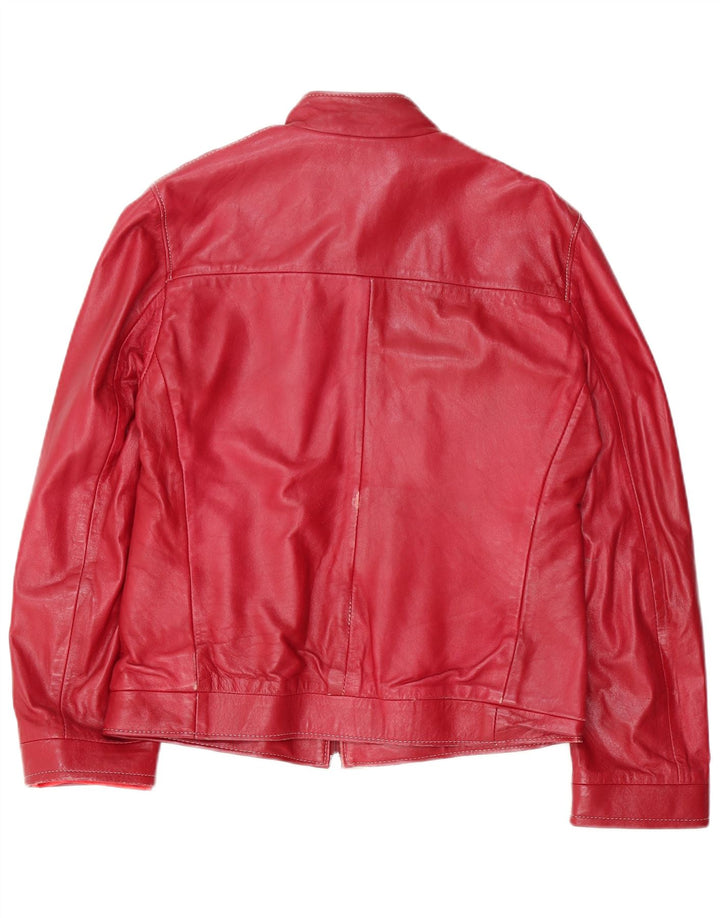 Vintage læder bombeflyjakke til kvinder IT 46 Large Red