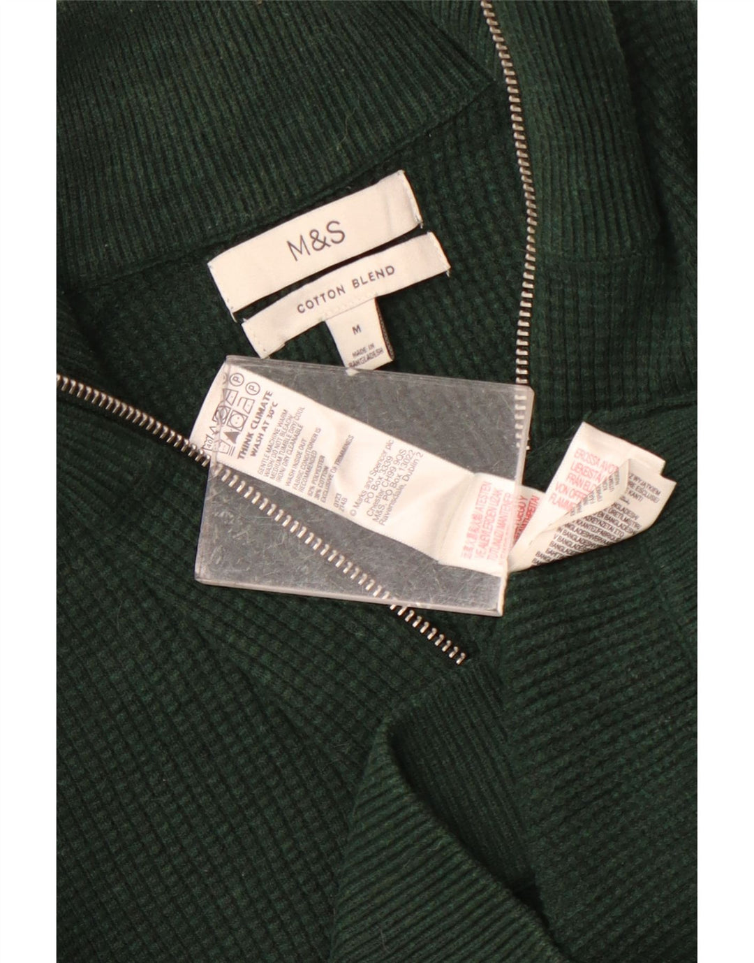 Marks & Spencer Herre sweater med lynlåshals mellemgrøn polyester