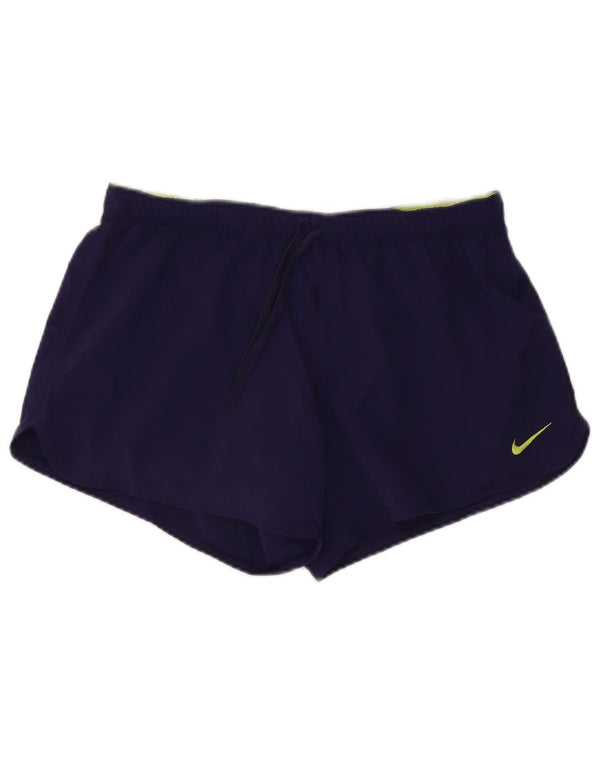 NIKE Dri Fit sportsshorts til kvinder UK 14 Stor lilla polyester