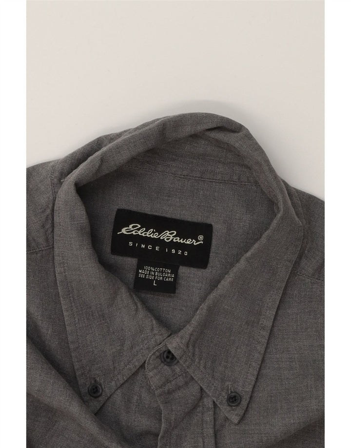 EDDIE BAUER Mens Shirt Large Grey Cotton Vintage Eddie Bauer and Second-Hand Eddie Bauer from Messina Hembry 