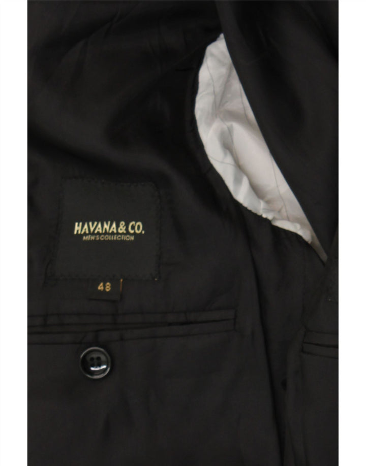 HAVANA & CO Herre 2-knaps blazerjakke IT 48 Medium Sort Polyester