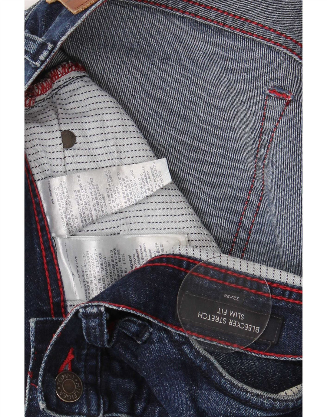 Tommy Hilfiger Dame Bleecker Slim Jeans W13 L28 Blå Bomuld