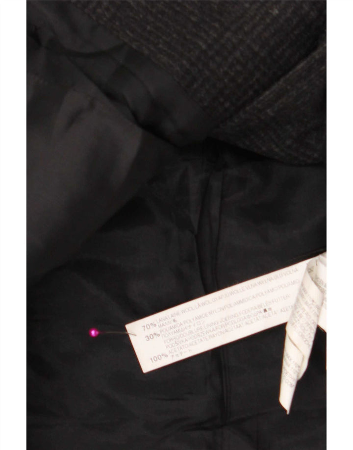Zara Dame 3-knaps blazerjakke UK 14 Medium Black Ternet Uld