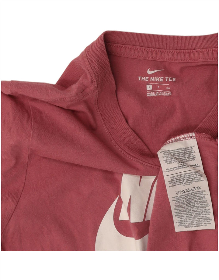 NIKE Grafisk T-Shirt Top UK 10 Lille Pink Bomuld