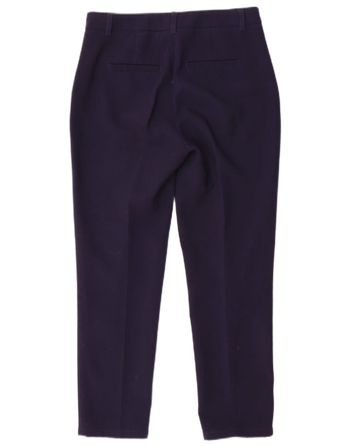 BENETTON Dame Slim Suit Bukser UK 10 Small W30 L26 Navy Blue Polyester