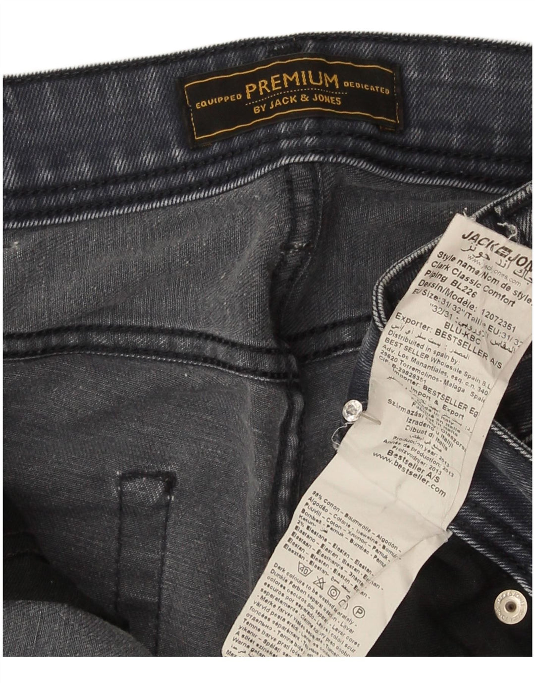 Jack & Jones Herre Regular Fit Straight Jeans W31 L31 Grå Bomuld