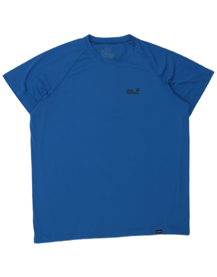Jack Wolfskin Herre T-Shirt Top UK 46 2XL Blå Polyester