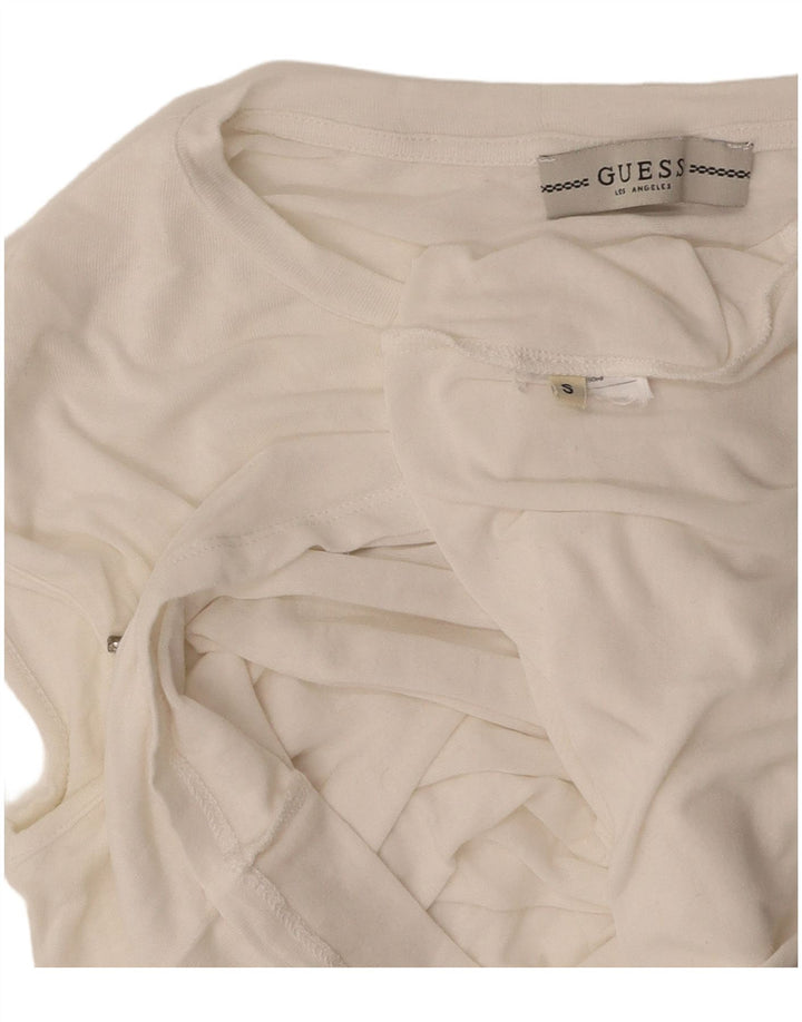 GUESS T-Shirt Top UK 10 Small White