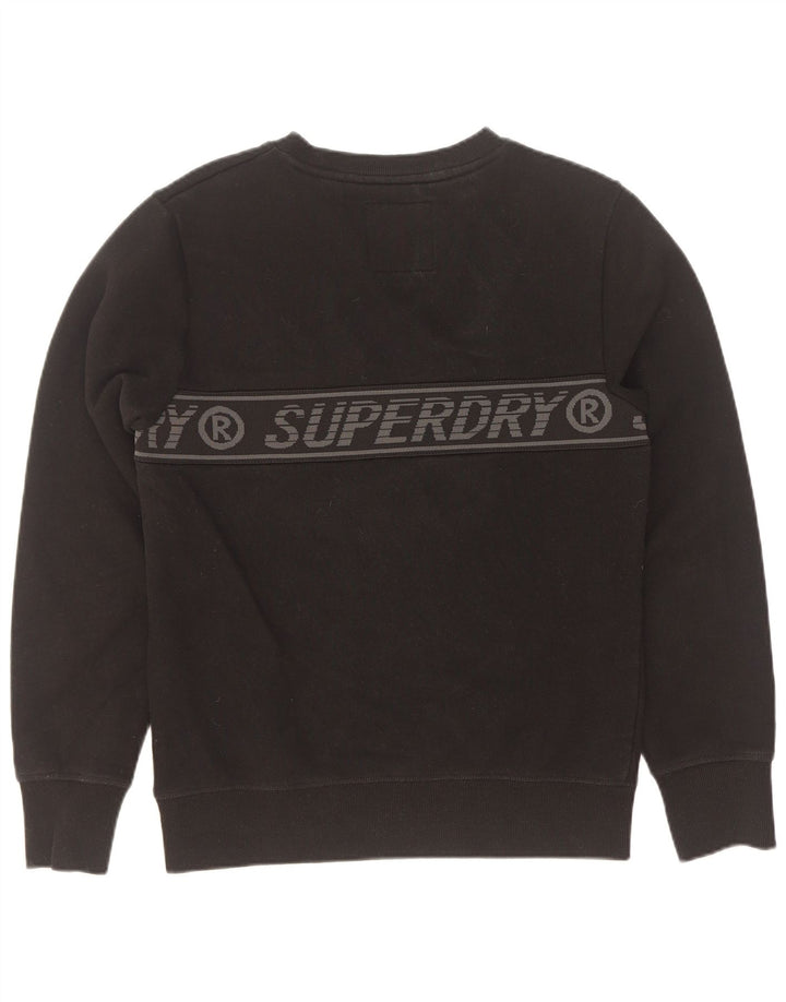 Superdry grafisk sweatshirt til mænd, lille sort bomuld