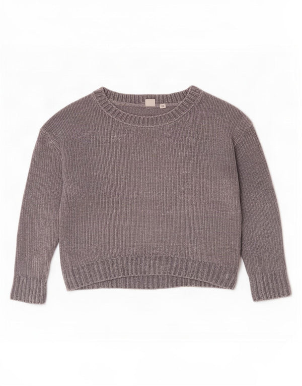 Gap Womens Oversized Crop Velour Boat Neck Jumper Sweater UK 6 XS Grå