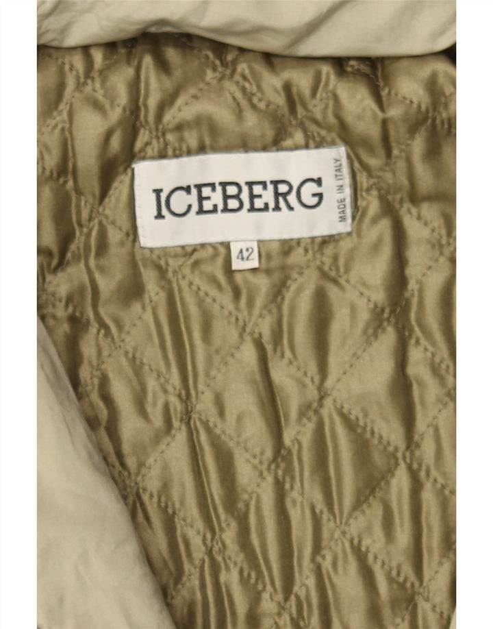 ICEBERG Womens Oversized Windbreaker Coat EU 42 Large Green Animal Print Vintage Iceberg and Second-Hand Iceberg from Messina Hembry 