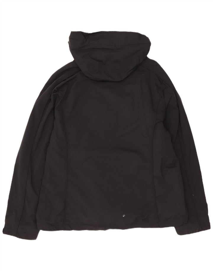L.L.Bean Dame Hætte Oversized Windbreaker Jacket UK 14 Medium Sort