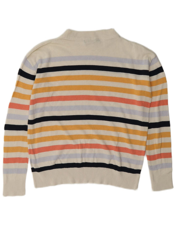 Marks & Spencer Dame sweater med rund hals DK 6 XS Off White Stribet