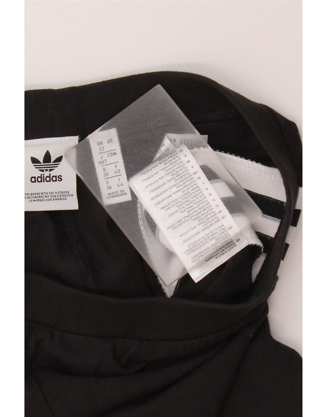 Adidas Dame Grafiske Leggings UK 12 Medium Sort Bomuld