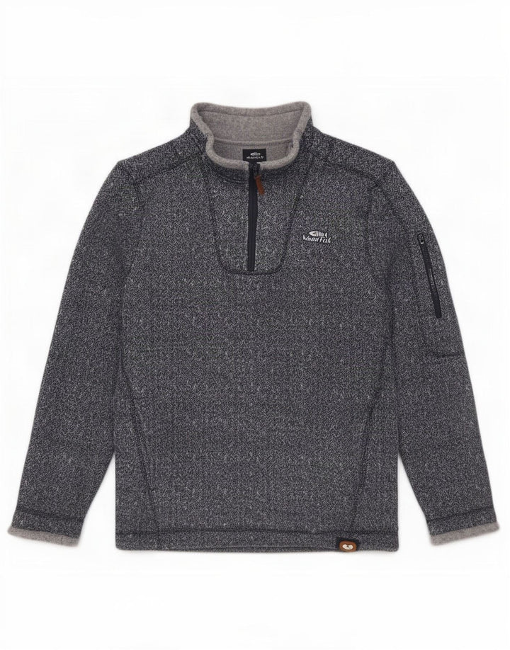 Weird Fish Herre Zip Neck Sweatshirt Jumper Medium Navy Blue Flecked