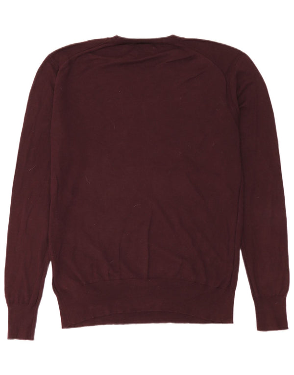 All Saints Herre Crew Neck Jumper Sweater Medium Burgundy Bomuld