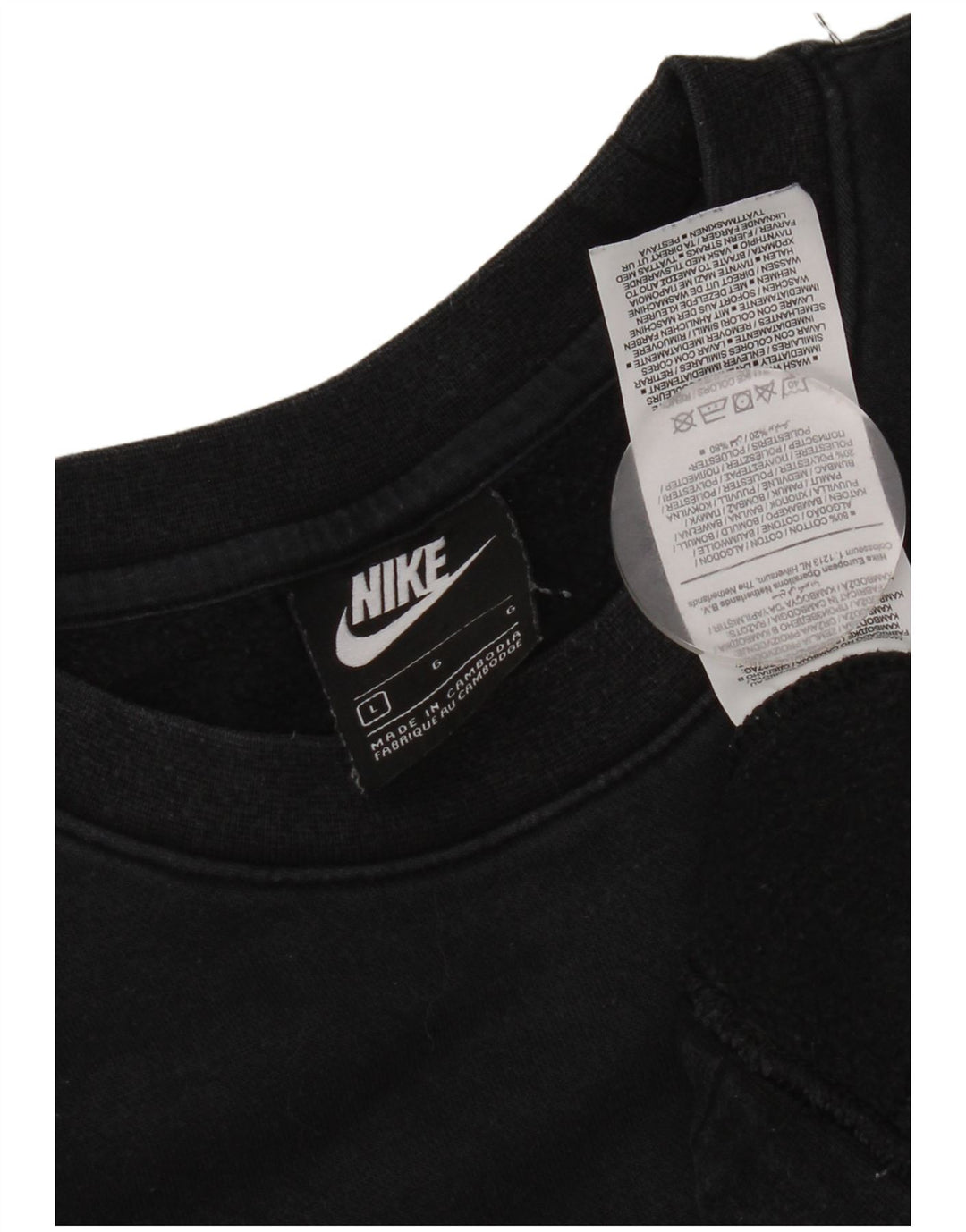 NIKE sweatshirt til mænd, stor sort bomuld