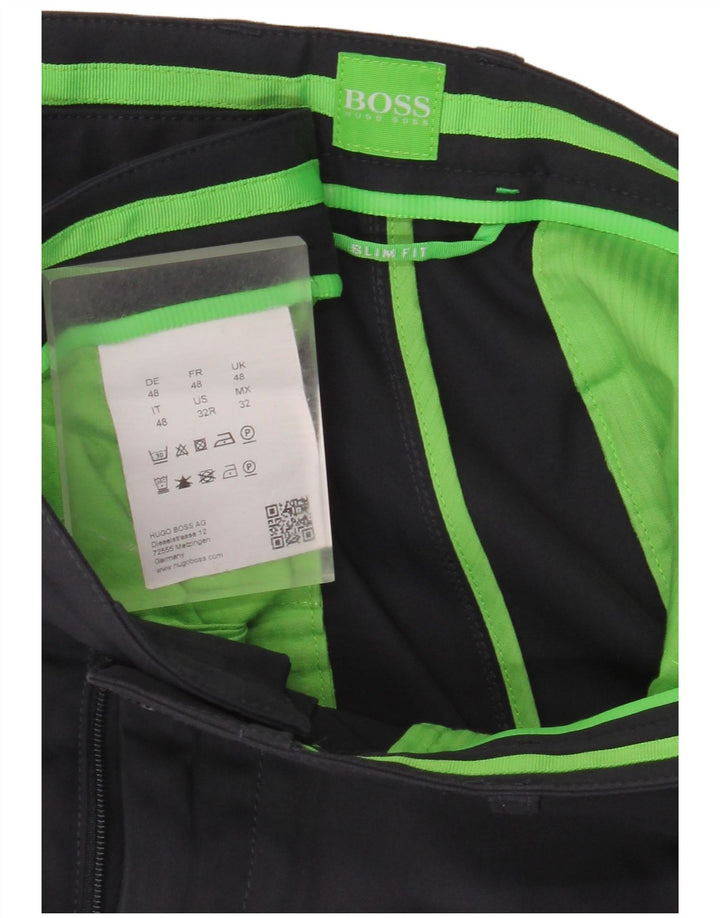 Hugo Boss Herre Lige Chino Bukser IT 48 Medium W32 L32 Marineblå