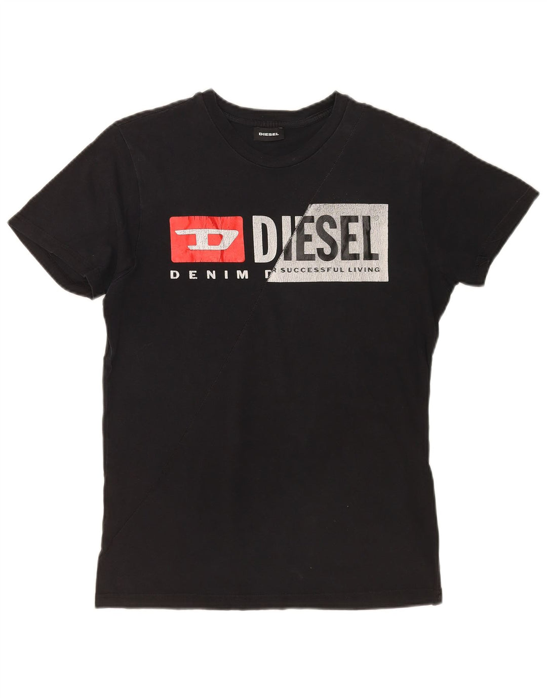 DIESEL Herre grafisk T-shirt Top Lille sort bomuld