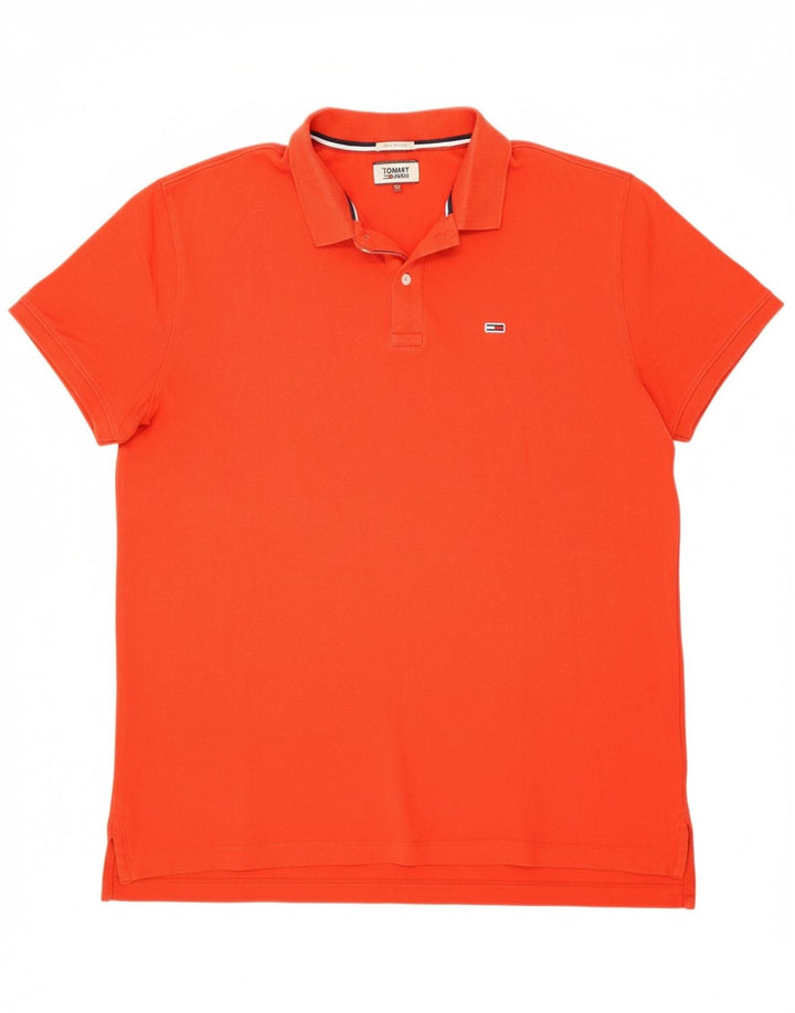 TOMMY HILFIGER Mens Regular Fit Polo Shirt 2XL Red Cotton