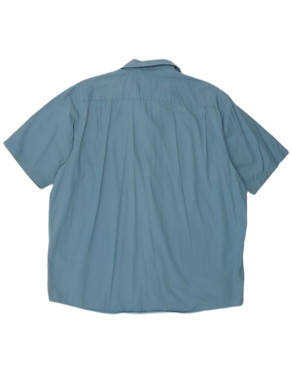 Wrangler kortærmet herreskjorte XL blå bomuld