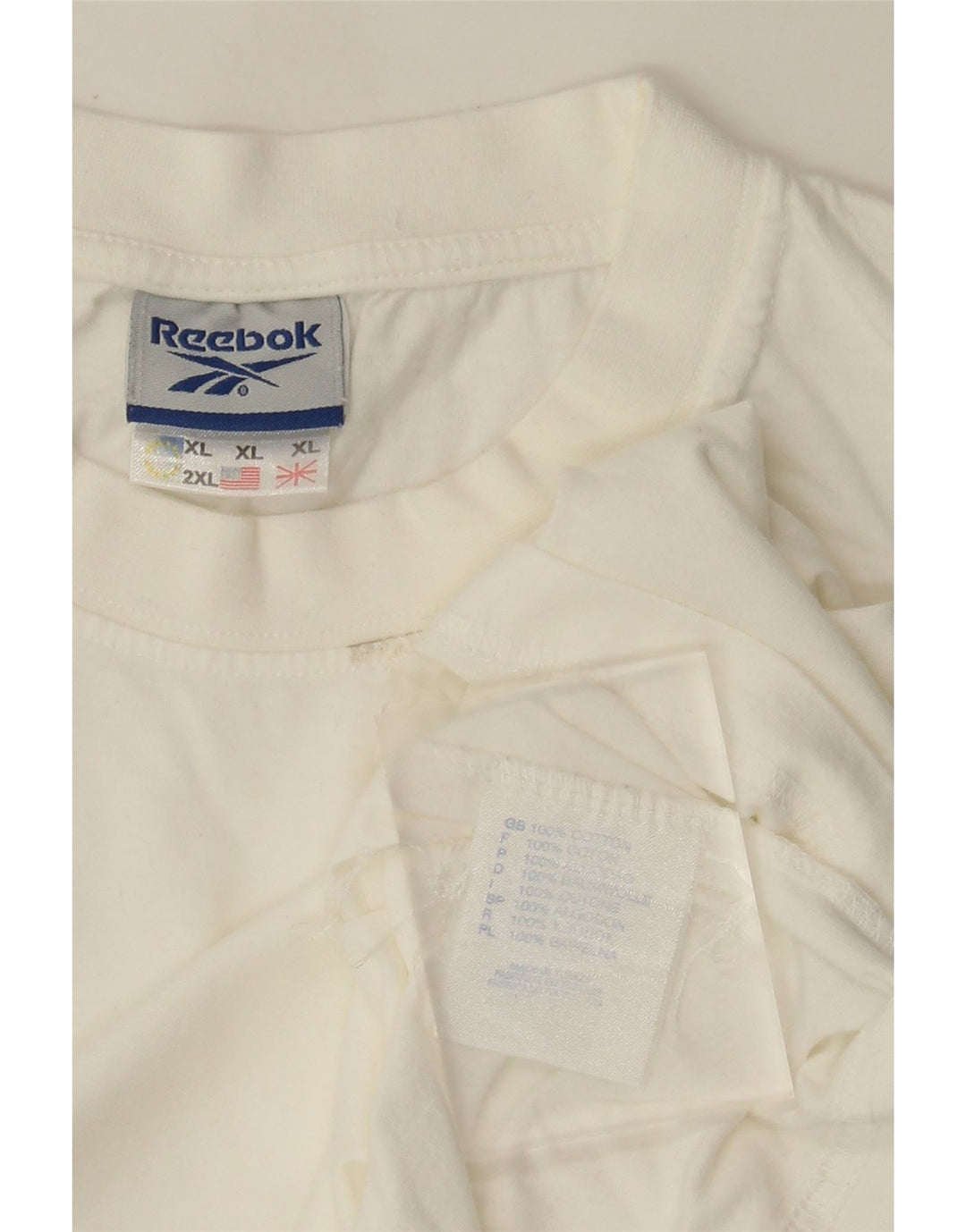 Reebok Herre T-Shirt Top XL Hvid Bomuld