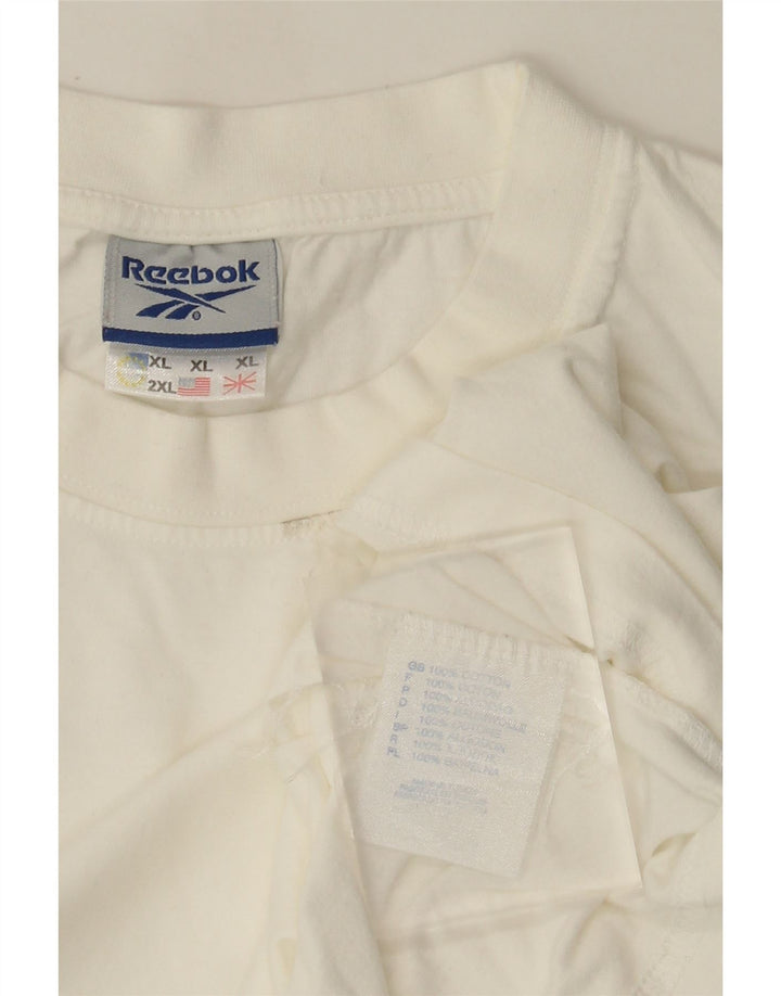 Reebok Herre T-Shirt Top XL Hvid Bomuld