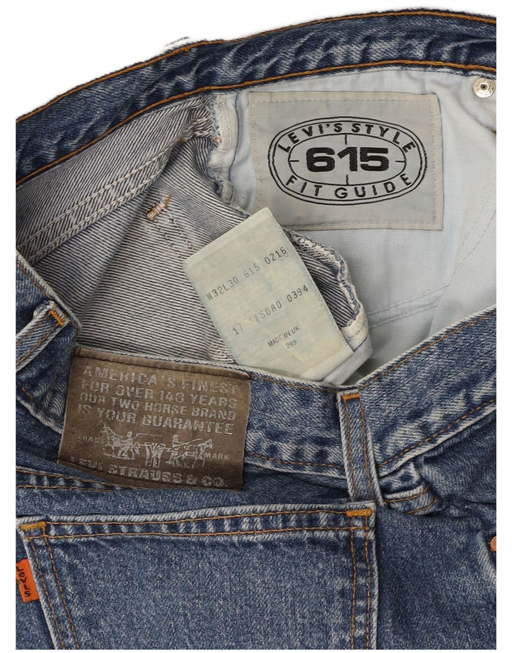 LEVI'S Herre 615 Straight Jeans W32 L30 Blå Bomuld