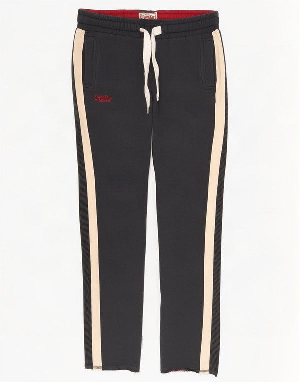 Superdry Womens Slim Fit Tracksuit Trousers UK 10 Small Black Colourblock