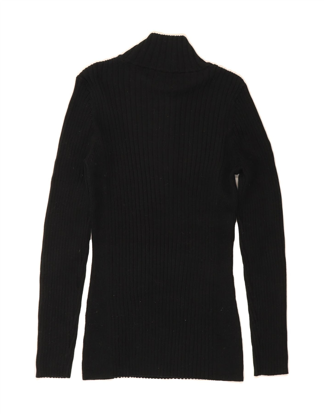 EDDIE BAUER Womens Zip Neck Jumper Sweater UK 12 Medium Black Cotton Vintage Eddie Bauer and Second-Hand Eddie Bauer from Messina Hembry 