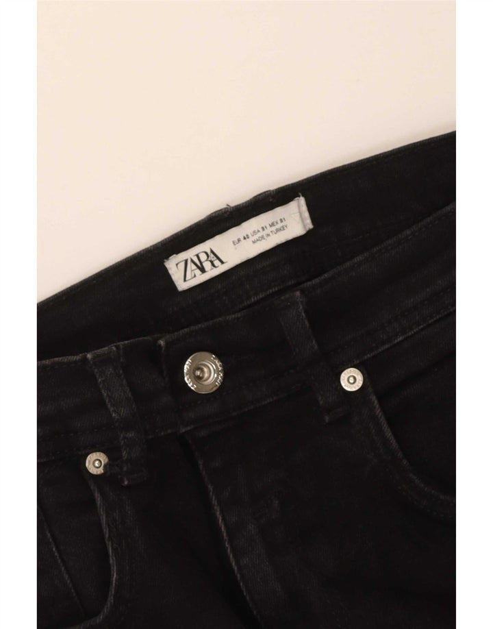 Zara Herre Cropped Jeans EU 40 Medium W31 L25 Sort