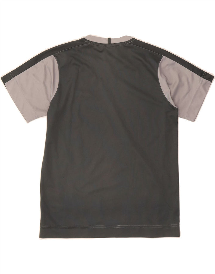 ADIDAS Boys Climalite T-Shirt Top 13-14 Years Grey Colourblock Polyester Vintage Adidas and Second-Hand Adidas from Messina Hembry 