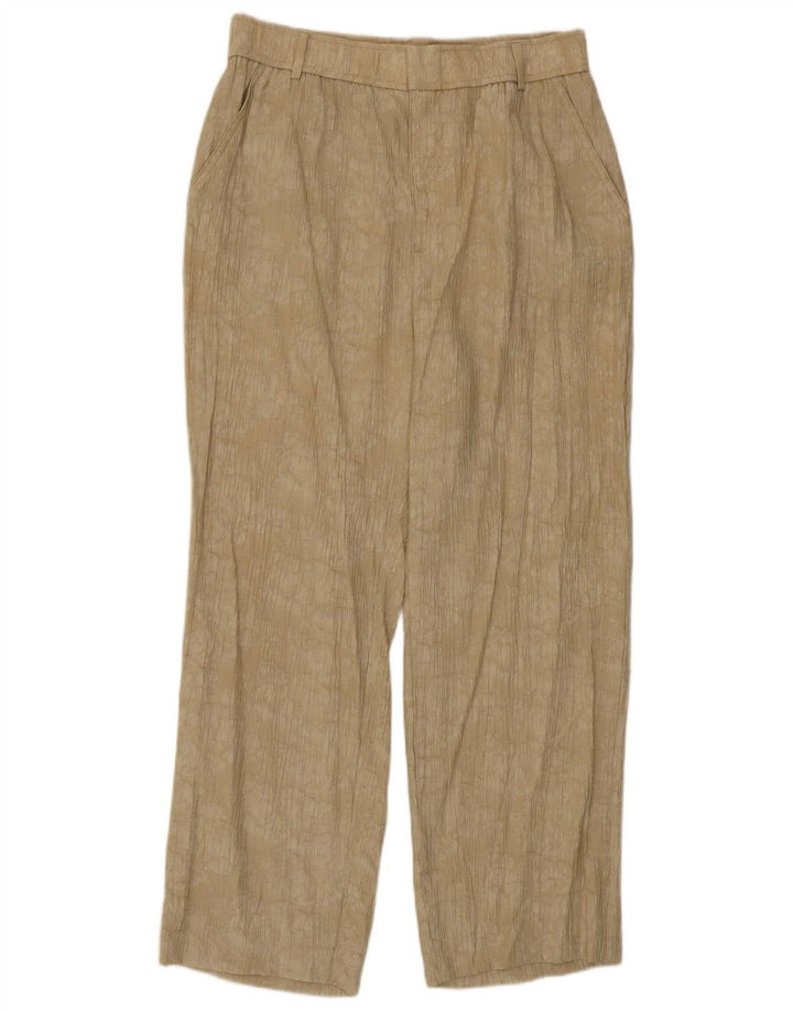 Zara kvinders abstrakt mønster lige fritidsbukser Medium W30 L26 Beige