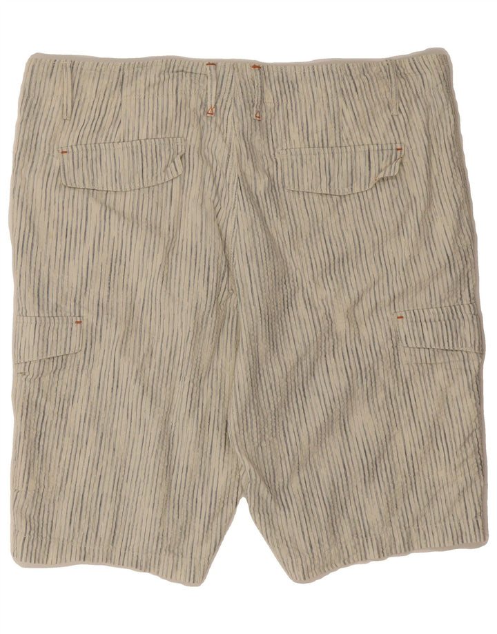 TOMMY BAHAMA Mens Cargo Shorts W36 Large  Grey Striped Cotton Vintage Tommy Bahama and Second-Hand Tommy Bahama from Messina Hembry 