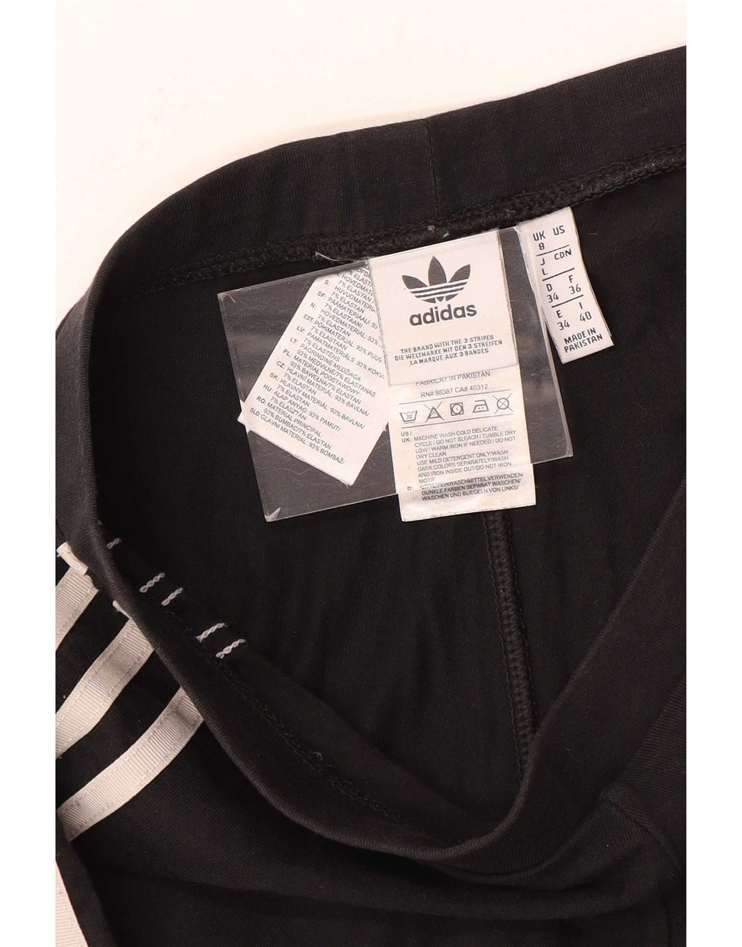 Adidas Dame Leggings UK 8 Small Black Bomuld