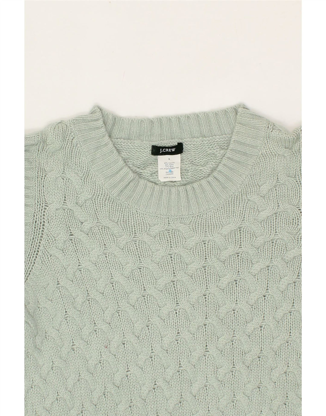 J. CREW Womens Crew Neck Jumper Sweater UK 10 Small Green Viscose Vintage J. Crew and Second-Hand J. Crew from Messina Hembry 