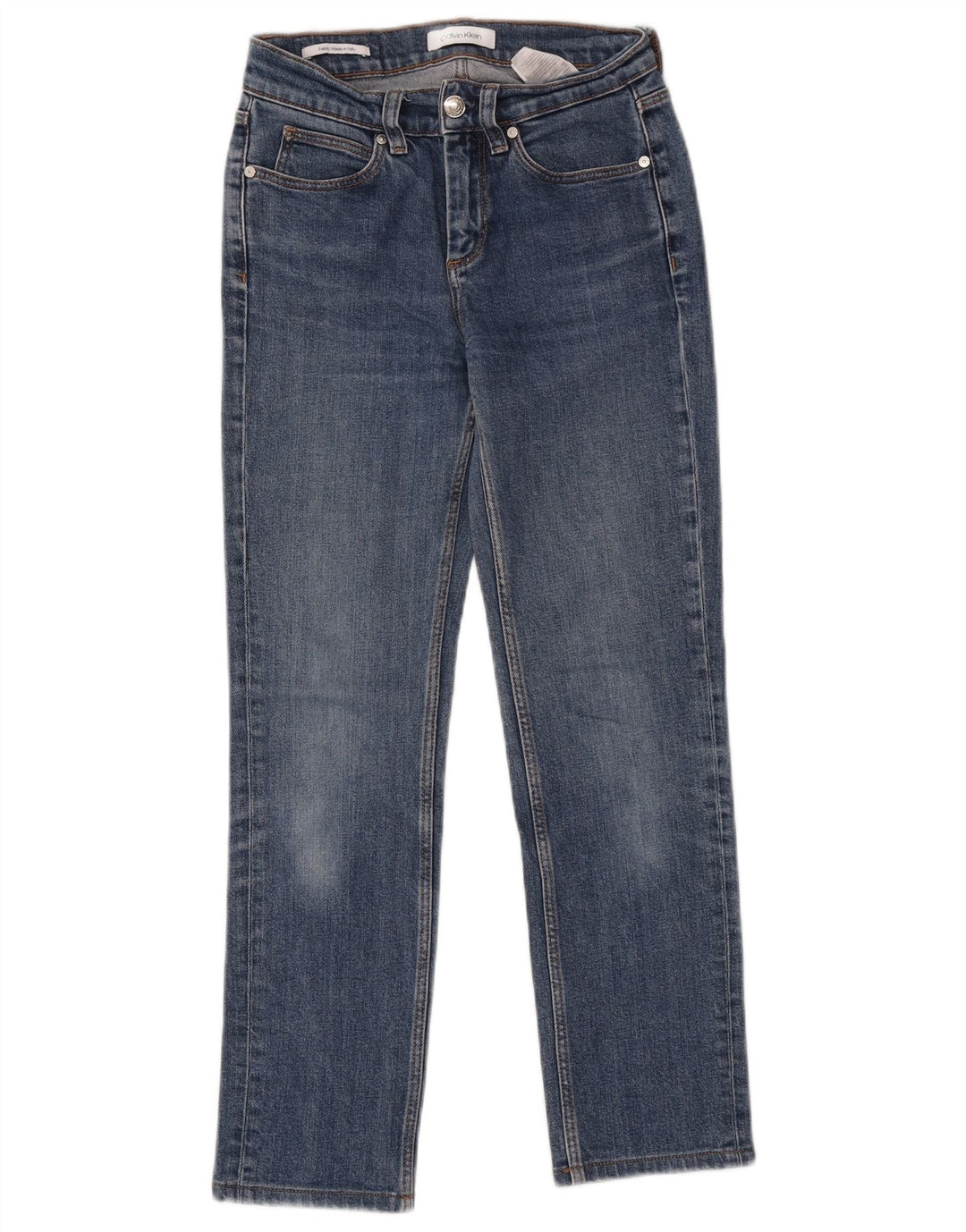 Calvin Klein Dame Straight Jeans W26 L26 Blå Bomuld