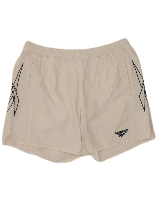 REEBOK Mens Classic Graphic Swimming Shorts Large  White Polyester