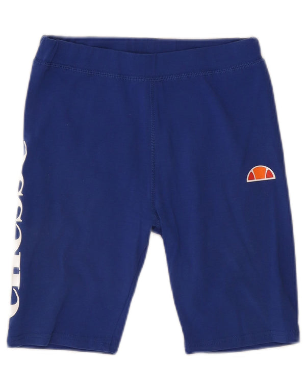 Ellesse Womens Graphic Sport Shorts UK 10 Small Blue Cotton