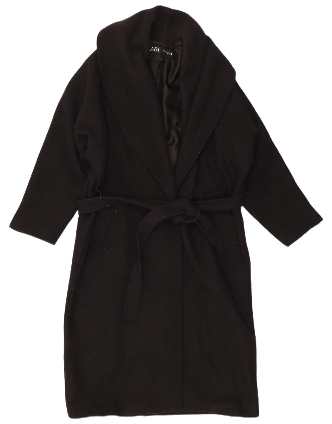 Zara Dame Overfrakke UK 14 Medium Sort