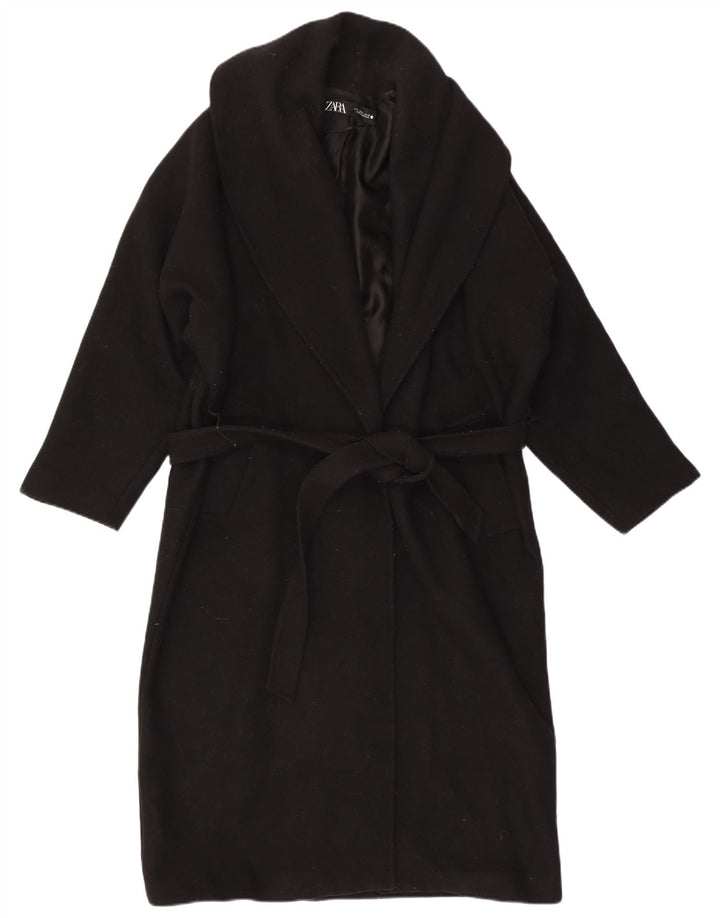 Zara Dame Overfrakke UK 14 Medium Sort