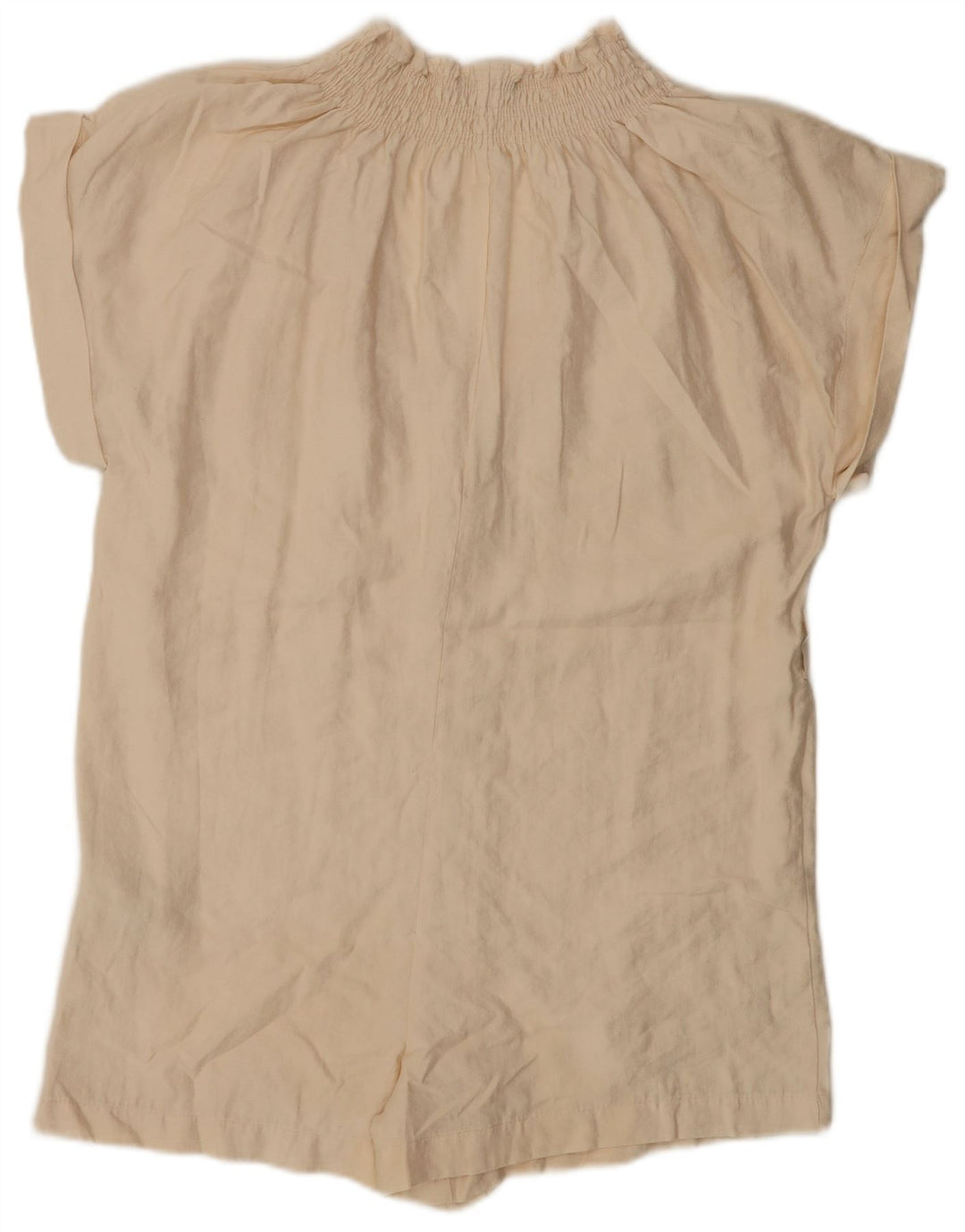 ZARA Dame Oversized Playsuit UK 6 XS Beige Lyocell