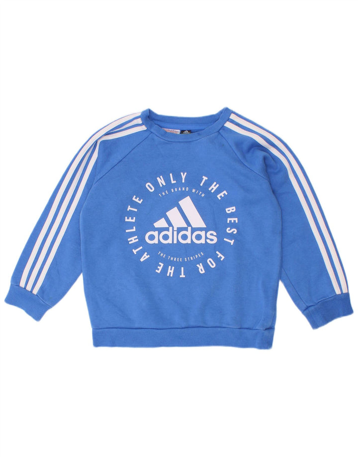 Adidas Boys Graphic Sweatshirt Jumper 2-3 år Blå Bomuld