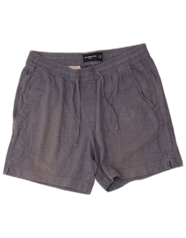 Abercrombie & Fitch Chino-shorts til kvinder Medium W32 Marineblå Houndstooth