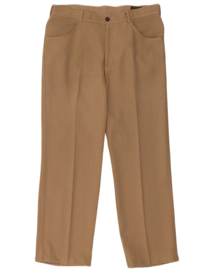 Farah Straight Casual Bukser til mænd W34 L29 Beige Polyester