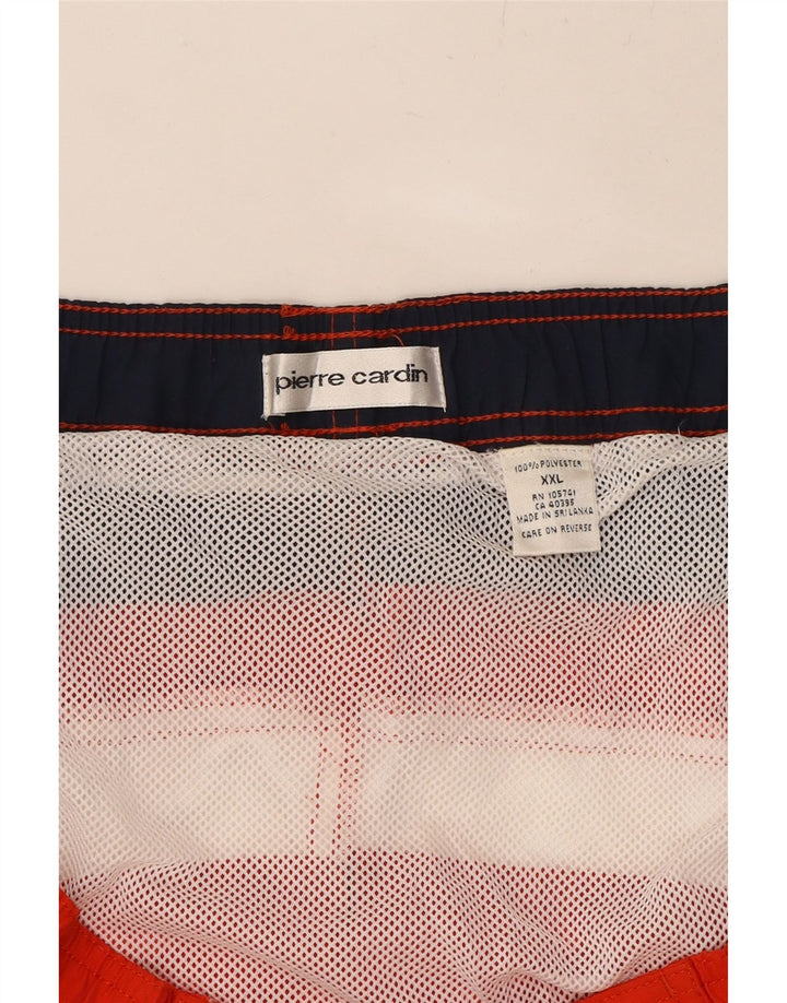 PIERRE CARDIN Mens Swimming Shorts 2XL Orange Colourblock Polyester Vintage Pierre Cardin and Second-Hand Pierre Cardin from Messina Hembry 