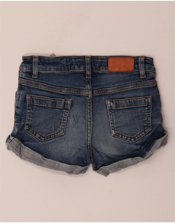 Massimo Dutti Pige Denim Shorts 5-6 År W22 Blå Bomuld