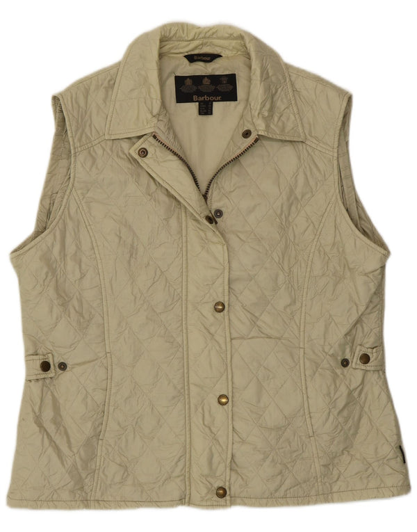Barbour Womens Quilted Gilet UK 18 XL Off White Polyamid
