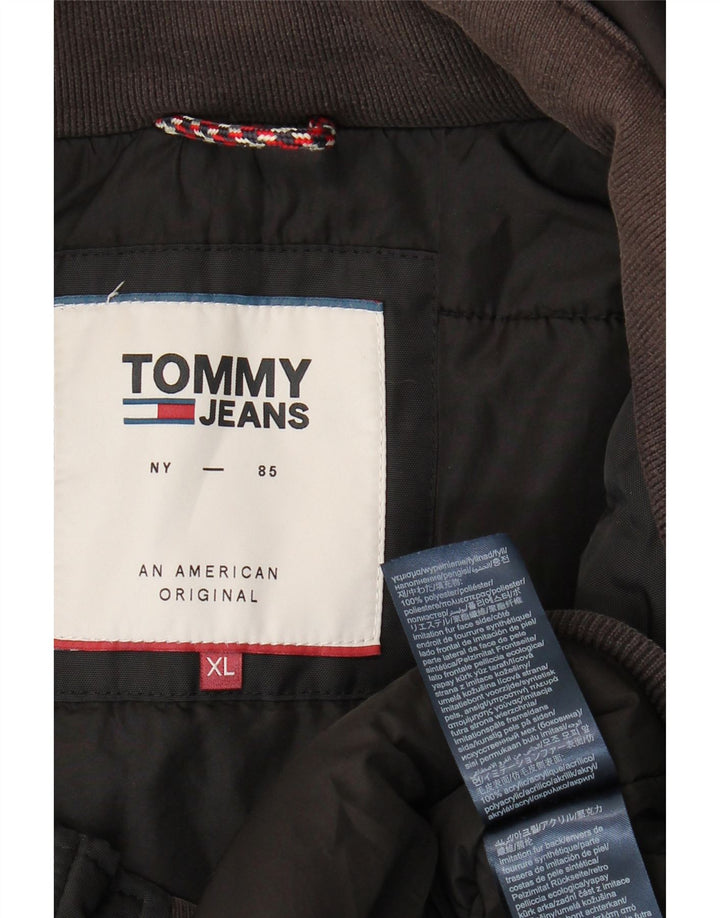 Tommy Hilfiger Herre Hooded Bomber Jacket UK 42 XL Sort Polyester