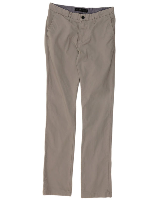 Zara Herre Slim Chino Bukser EU 38 Small W30 L34 Grå